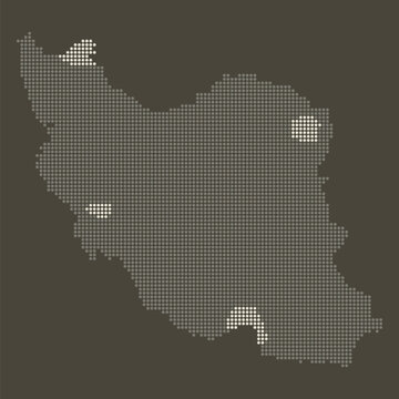 Iran Dotted Map in Earthy Brown and Gold Luxury Gradient Vector with Glowing Spots