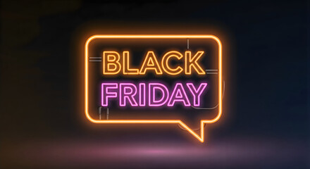 Obraz premium Black friday neon sign