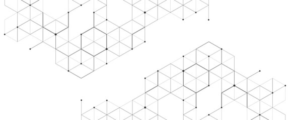 Obraz premium Vector digital geometric hexagonal dots and lines elements medical technology abstract