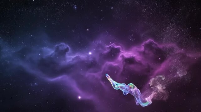 Colorful Nebula and Cosmic Gas Cloud in Deep Space
