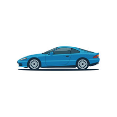 Fototapeta premium Blue sports coupe car isolated white