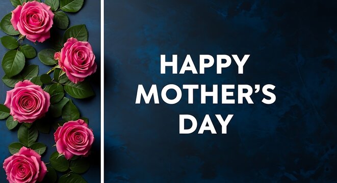 Happy mother's day wishes with beautiful pink roses for mom