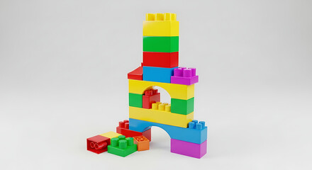 Fototapeta premium wooden toy building blocks,Colorful Wooden Toy Building Blocks for Creative Learning and Early Childhood Development