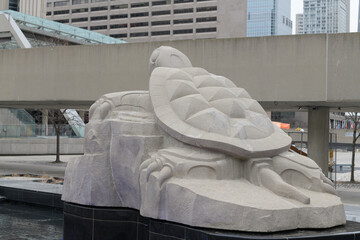 Obraz premium Turtle Sculpture at Spirit Garden, Nathan Phillips Square, designed by Solomon King, Toronto