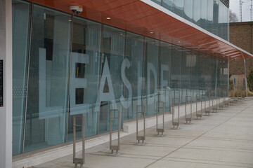 Naklejka premium exterior of Eglinton Line 5 Leaside Station at 617 Eglinton Av E, East York, Toronto