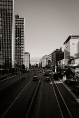 Obraz premium Modern office buildings in city street