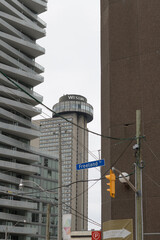 Fototapeta premium view of The Westin Harbour Castle from Freeland St and Queens Quay E, Toronto