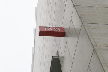 Fototapeta premium wall mounted taxi sign at Shangri-La, Toronto (located on Simcoe St)