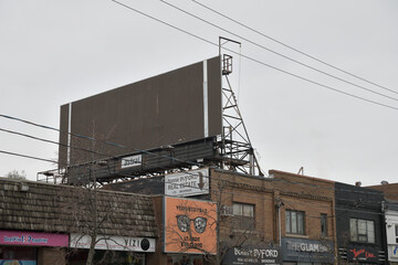 Obraz premium large electronic billboard atop 1536 Bayview Av (Bonnie Byford Real Estate Ltd., Brokerage), Toronto