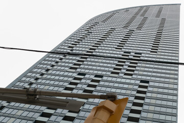 Obraz premium skyward view of L-Tower, a 58-storey condo in downtown Toronto, designed by Daniel Libeskind, 2015, feat 