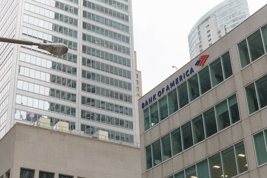 view of Commerce Court West (left) and Bank of America Merrill Lynch Canada Inc (right) at 181 Bay St, Brookfield Place, Toronto