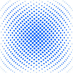 Fototapeta premium Blue Hexagon Halftone Pattern Abstract Geometric Vector Background with Convex Sphere Effect