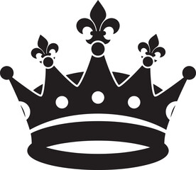 Royal crown silhouette with fleur de lis details © FARZANAAKTER