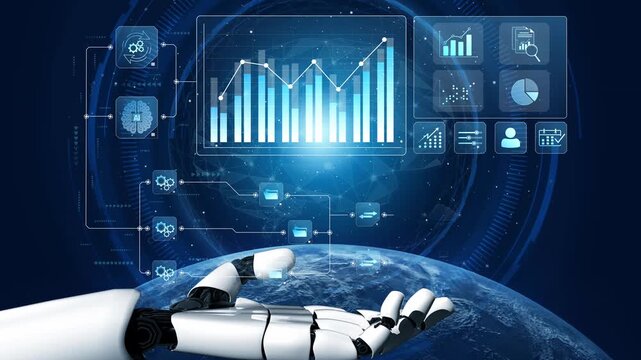AI-generated interface showing seamless data integration from cloud and database into automated analytics dashboard for business insights and performance monitoring Marrow