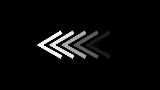 A series of five gray arrows pointing left illustrating a grayscale gradient