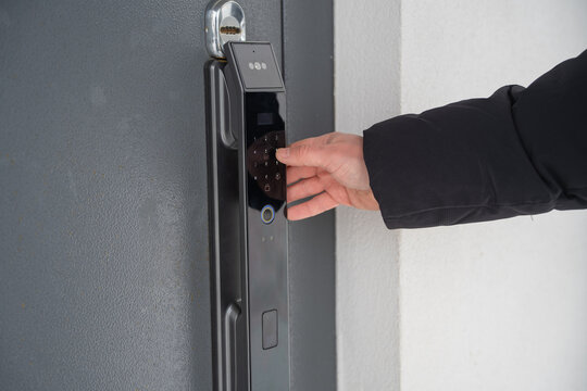 Opening a smart door lock by entering a code