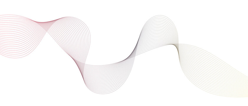 Abstract Wave Design Background, Smooth Flowing Curved Lines, Modern Minimal Vector Design.