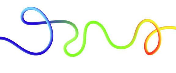 Obraz premium Color Line Wave Ribbon Background, Abstract Flowing Gradient Ribbon Curves, Modern Vibrant Design.
