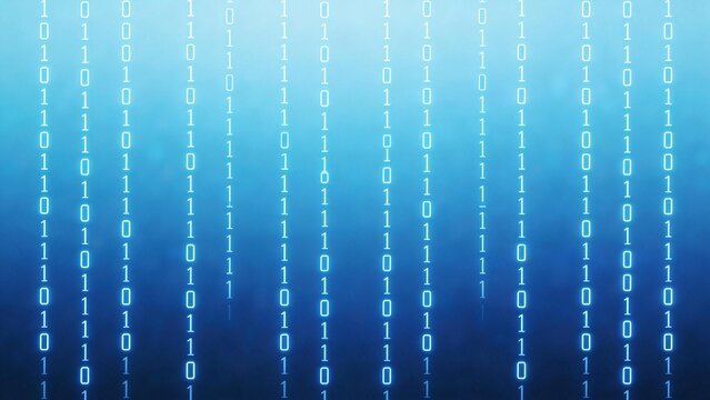 Binary code pattern on blue background