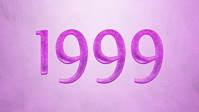 Purple text effect of number 1999 on light background.