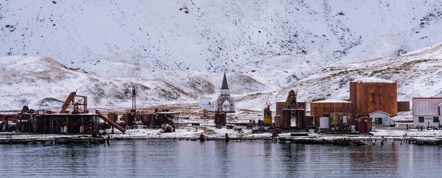 Grytviken old whaling, station where Shakleton is buried South Geogia