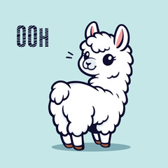 Fototapeta premium llama, alpaca, sticker, set, children, colourful, baby 