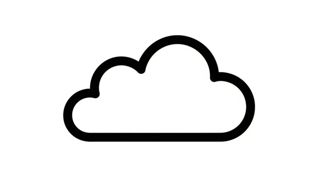 A minimalist cloud icon in a simple black line art style on a white background