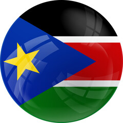 Fototapeta premium South Sudan Flag Sphere Effect