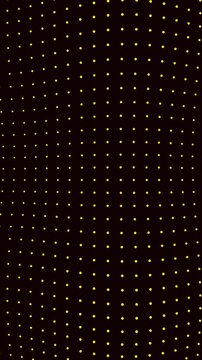 Abstract Geometric Yellow Dot Grid, Glowing Dots Moving Like Fabric on Black Background, Flowing Animation Motion Graphics Seamless Loop, 4K, 9:16 Vertical