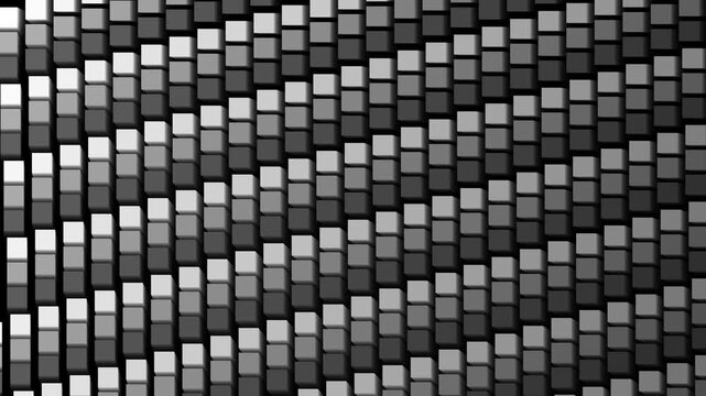 Abstract white 3D cubes grid background futuristic digital data blocks pattern motion VJ loop