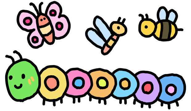 Hand drawn cute insect