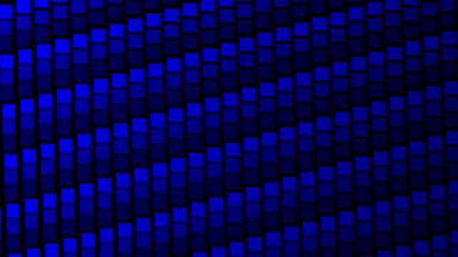 Abstract blue 3D cubes grid background futuristic digital data blocks pattern motion VJ loop