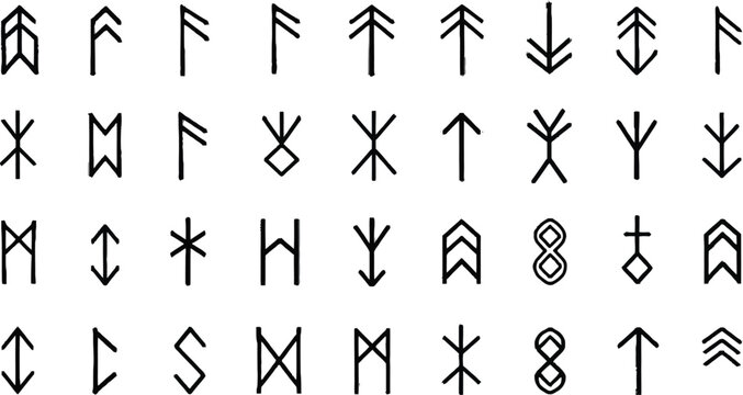 Elder futhark runes alphabet