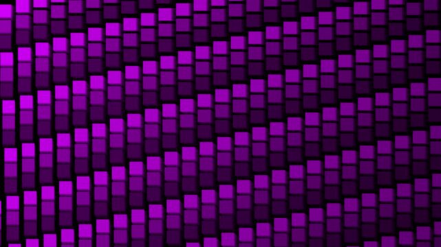 Abstract purple 3d cubes wavy pattern background geometric blocks repetitive motion texture loop render