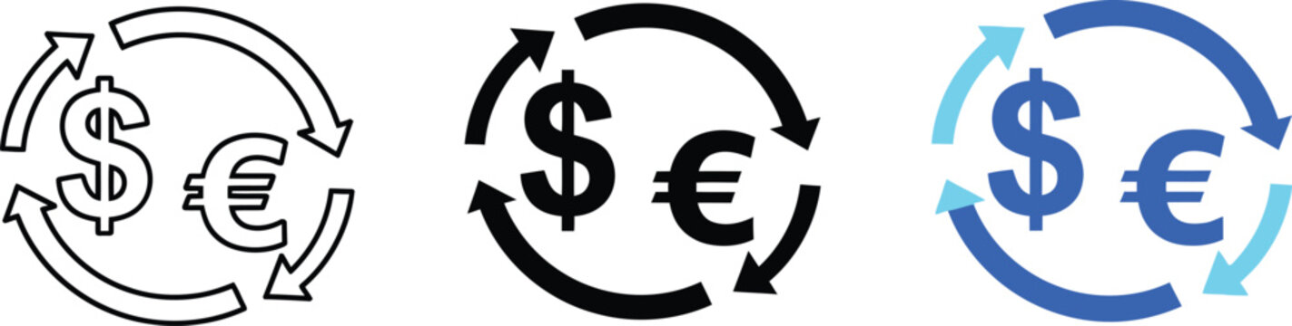 Currency exchange and conversion symbols