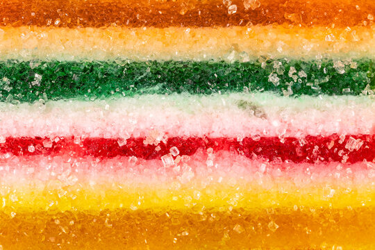 Colorful fruit sugar marmalade closeup