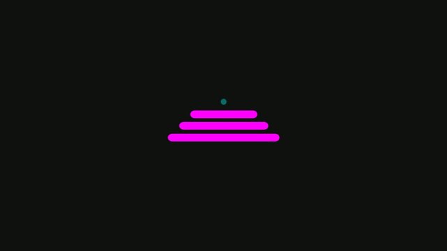 Magenta Stacked Lines with Teal Dot - Abstract Minimalist Graphic