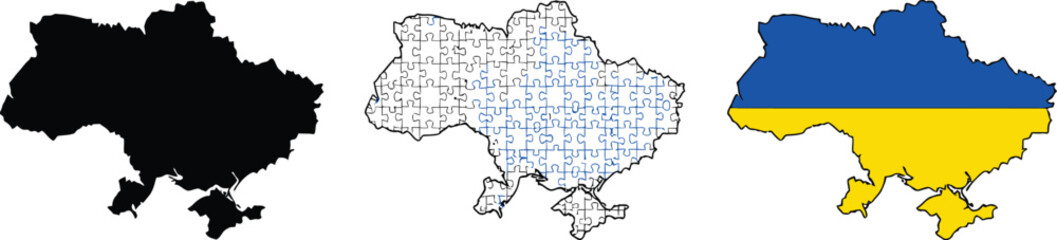 Obraz premium Ukraine map with flag colors