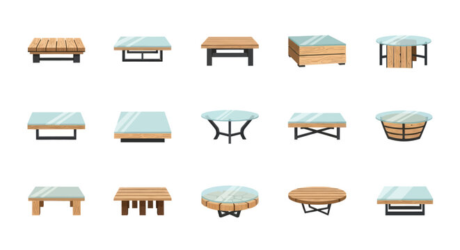 Modern Coffee Table Collection Set - Various Designs and Materials