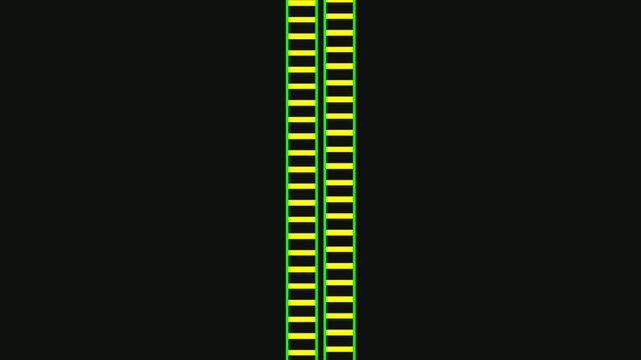 Parallel Yellow and Black Segmented Bars with Green Borders