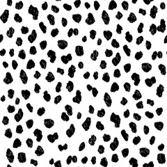 Dalmatian Spots Seamless Pattern Black and White Animal Print Monochrome animal print with abstract polka dot look and fur texture feel. © argunika