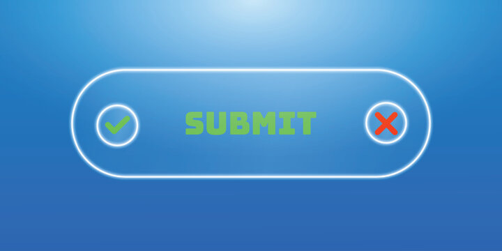 Modern Glassmorphism Submit Button UI with Neon Glow and Icons