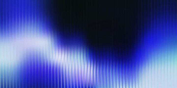 Riddle glass background, ripple wave distortion, fractal light flow deep blue gradient surface. Vertical stripe texture, smooth glass color transitions, luminous depth. Vector illustration