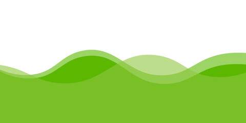 Obraz premium Abstract Green Wave Vector Background with Curvy Shapes and White Copy Space, walpaper