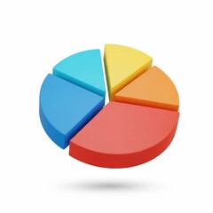 Fototapeta premium Colorful 3D Pie Chart Segments.
