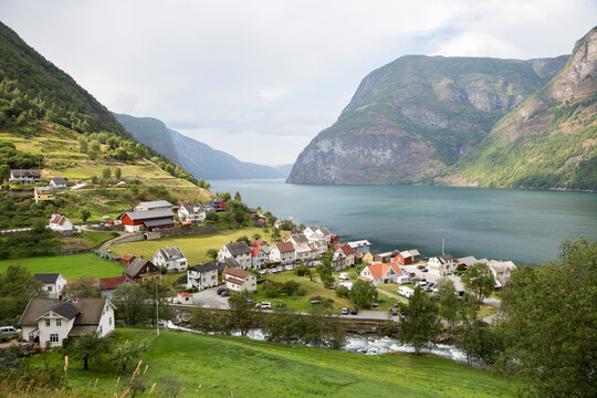 Town Undredal at the Aurlandsfjorden (Norway)
