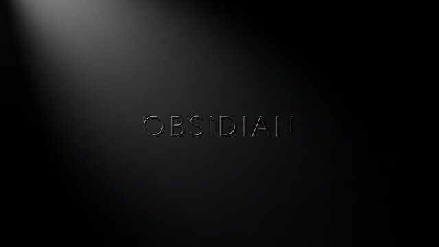 Black background with glowing obsidian text effect