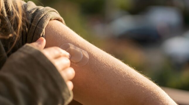 Applying a Transdermal Patch to the arm