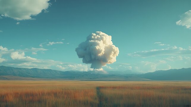 The spectacular sight of mushroom clouds in the sky