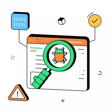 Digital Security Software Malware Search Animation